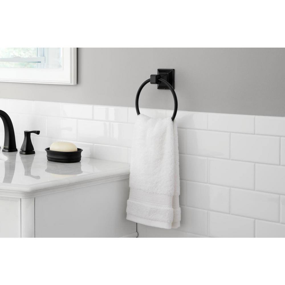 Glacier Bay Lorent Towel Ring in Matte Black BTH-086-114