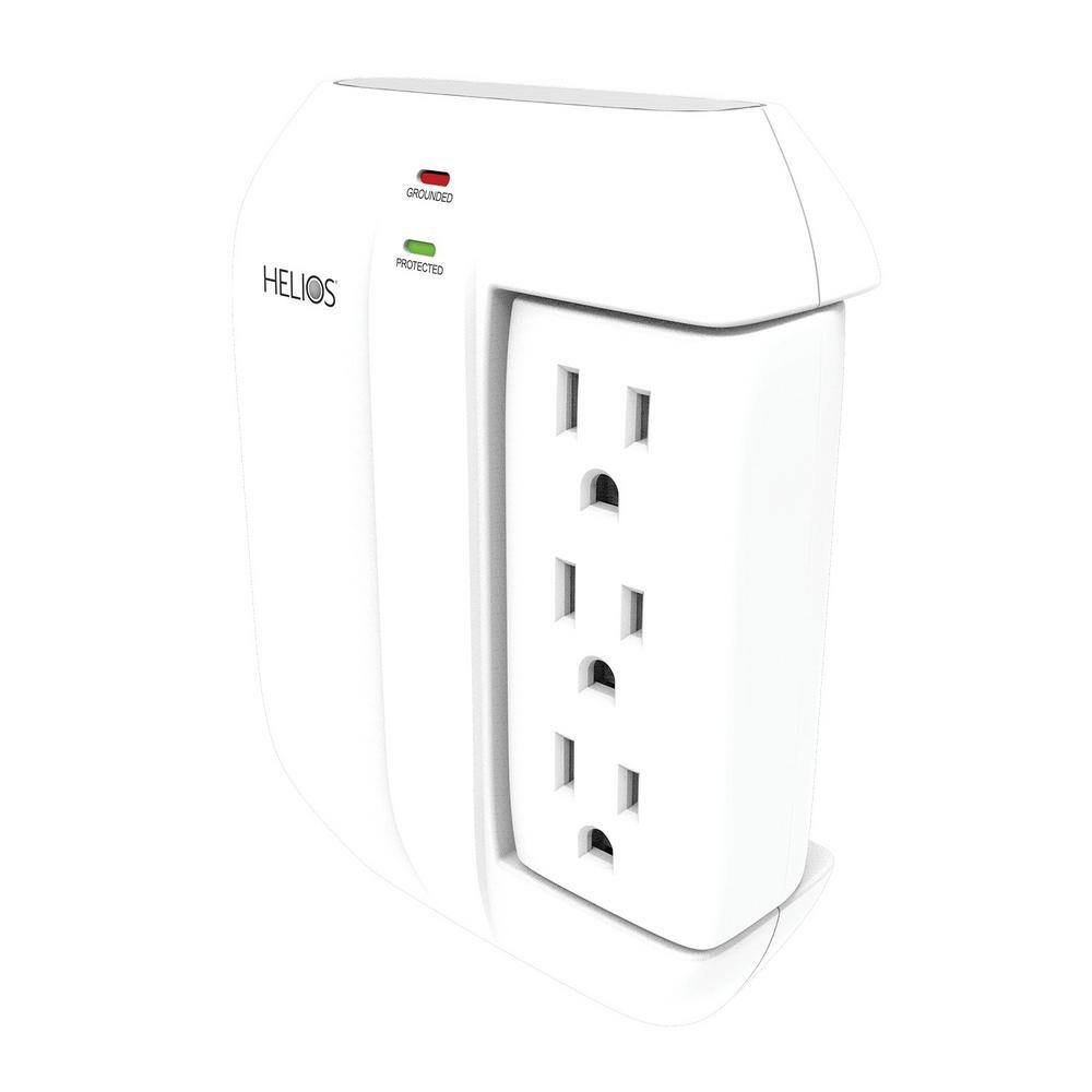 Helios 5-Outlet Wall Tap Surge Protector with 2 USB Charging Ports AS-HP-5R