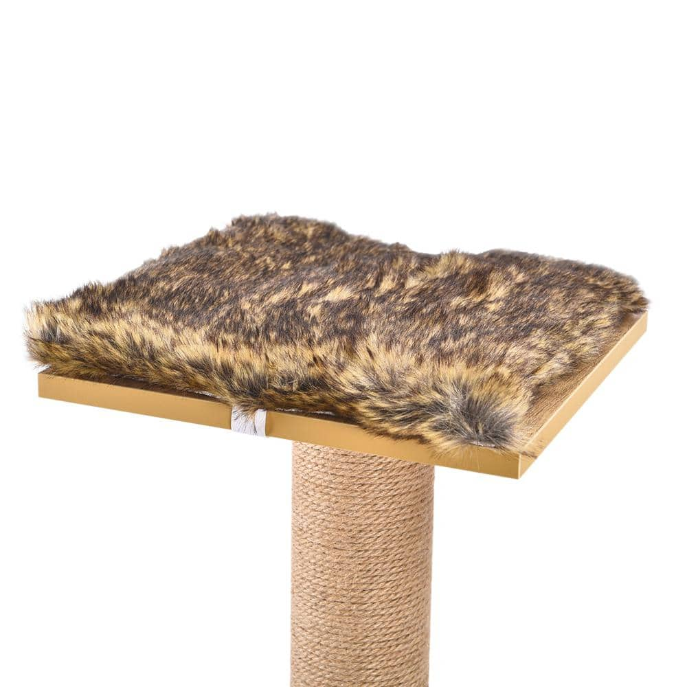 Foobrues Cat Tree Modern Cat Tower Sisal Scratching Post Double Condos L-W79632986