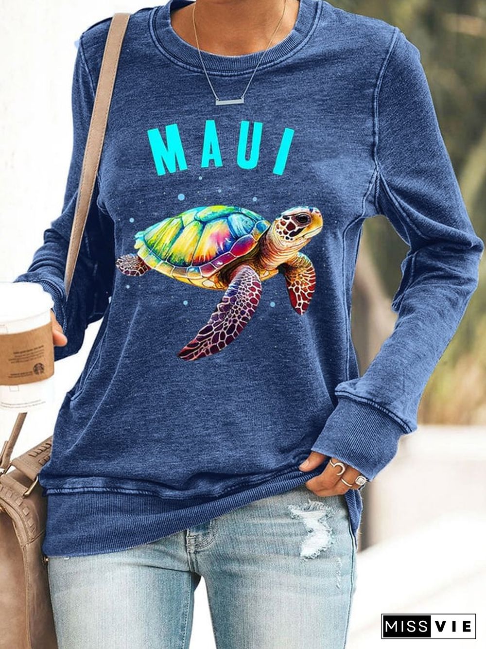 Women's Maui Hawaii Sea Turtle Sweatshirt