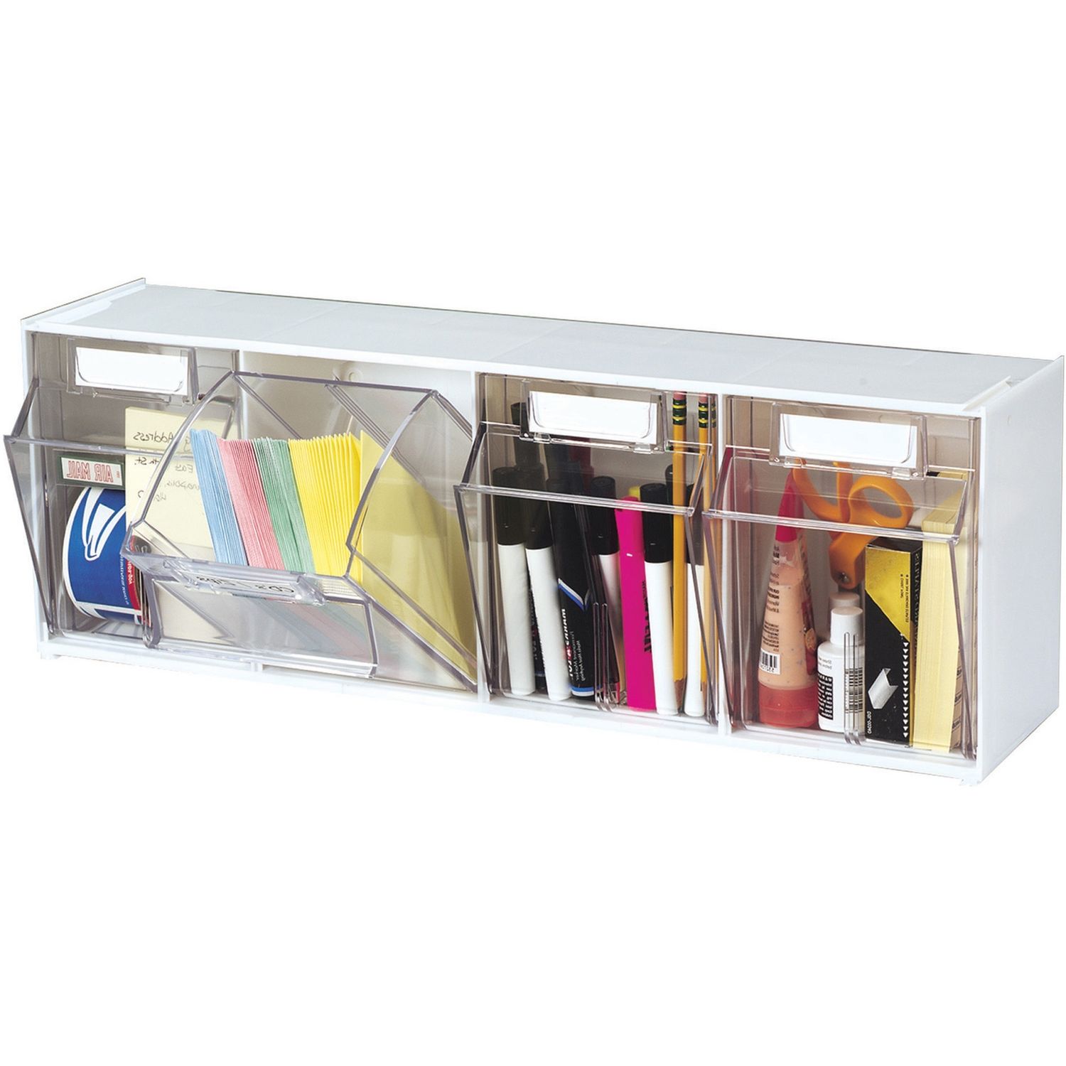 Tilt Bin Interlocking Multi-Bin Storage Organizer by Deflecto， LLC DEF20403OP