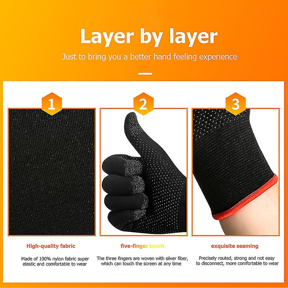 2pcs Sweat Proof Non-scratch Sensitive Touch Screen Gaming Gloves