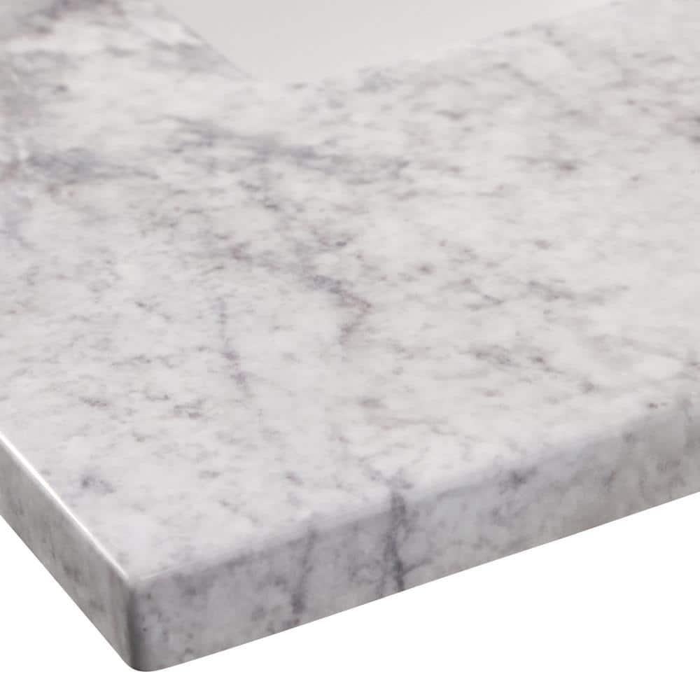 Home Decorators Collection 31 in W x 22 in D Stone Effects Cultured Marble Vanity Top in Winter Mist with Undermount White Sink