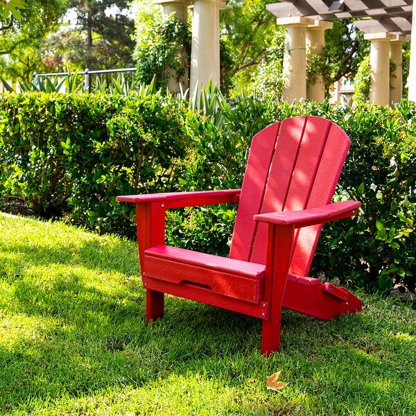 All Weather Folding Adirondack Chair，HDPE Recyclable Plastic