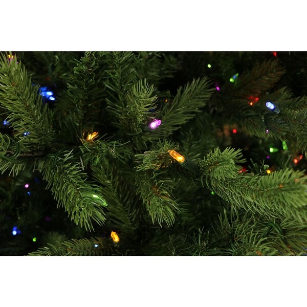 Fraser Hill Farmt Foxtail Pine 7.5foot Christmas Tree with Multicolor LED String Lighting