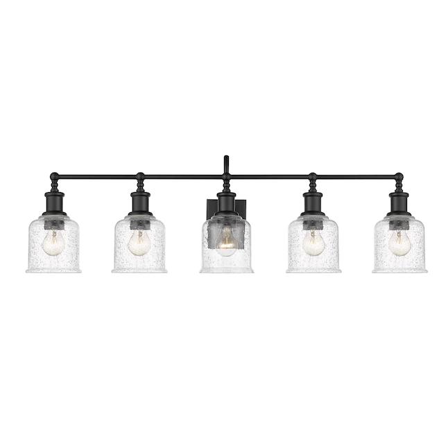 Z-Lite Bryant 40.5-in 5-Light Matte Black Industrial Vanity Light