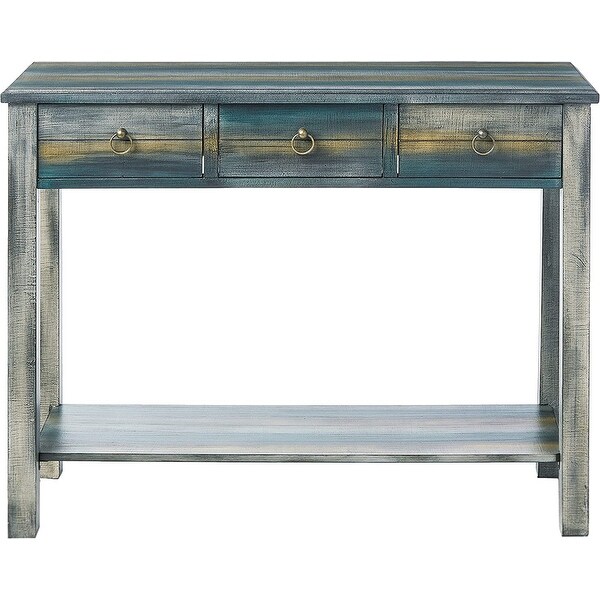 Glancio Console Table in Antique White and Teal