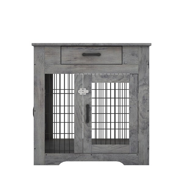 Clihome Dog Crate End Table with Drawer