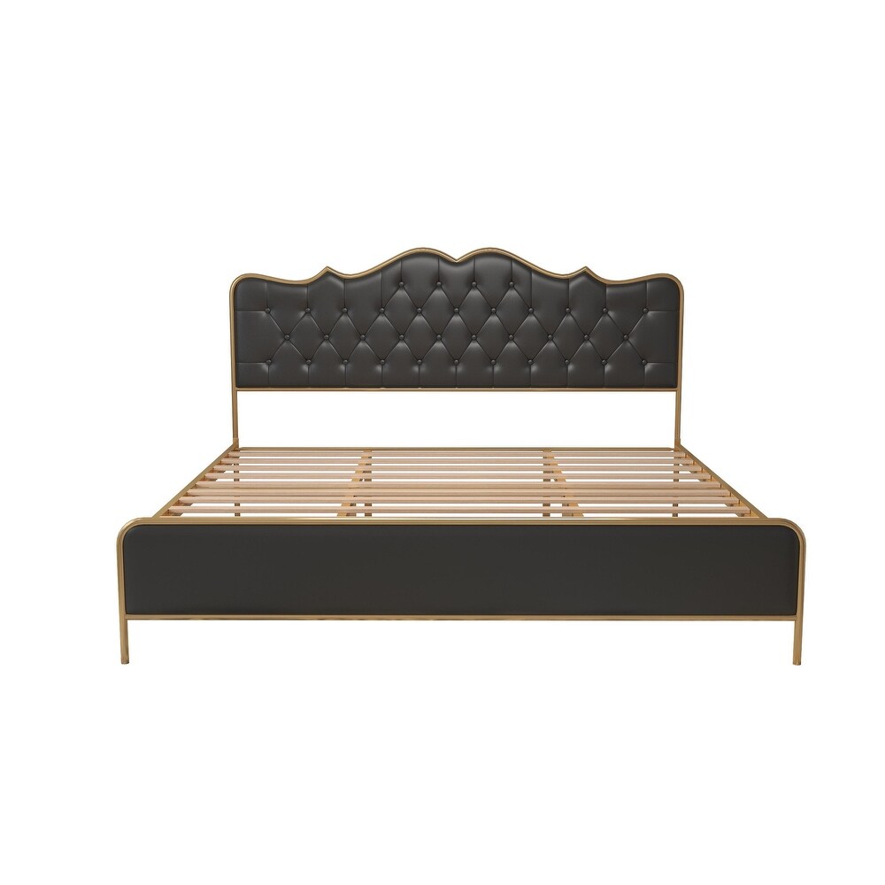 Buckle shaped backrest Platform Bed