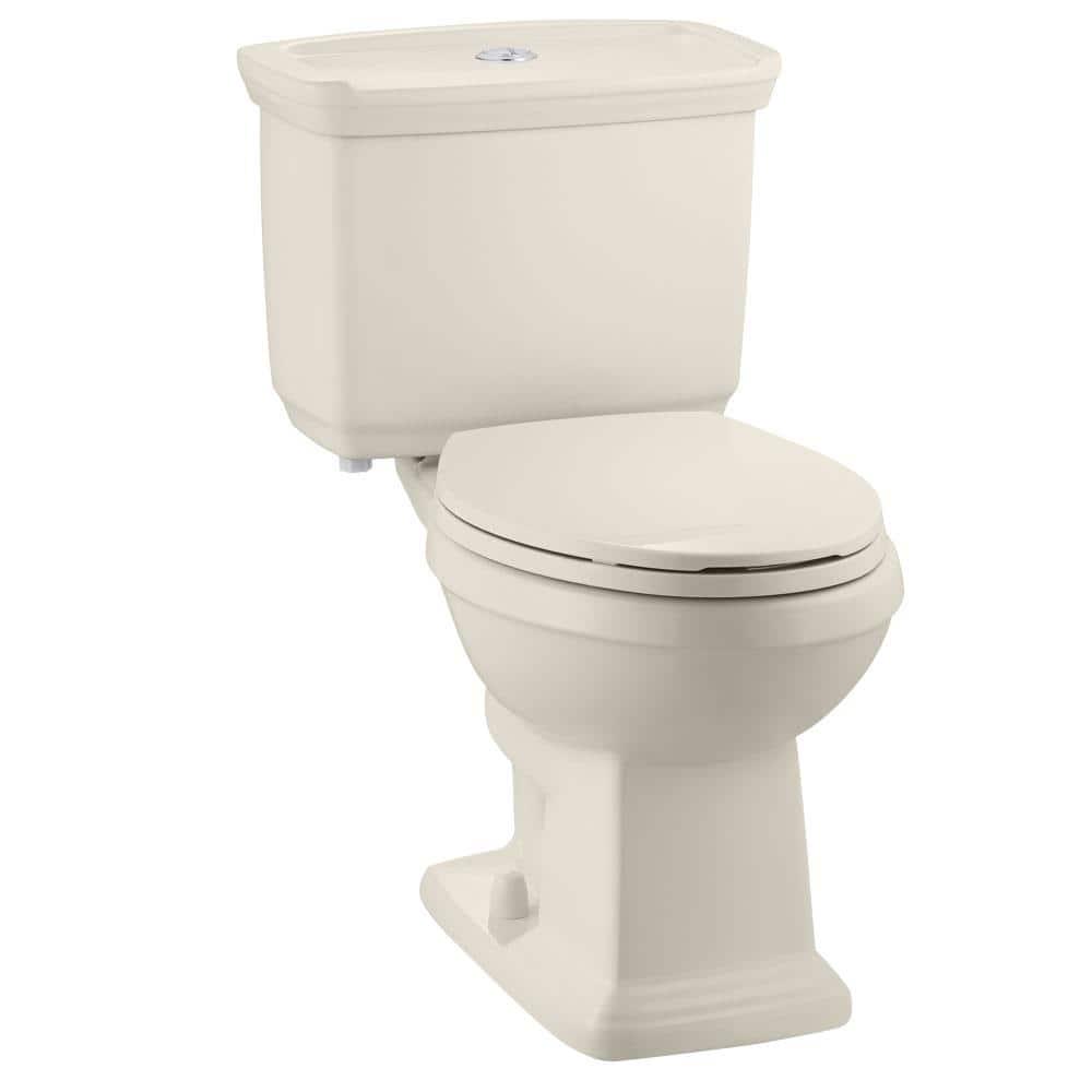 Glacier Bay 2piece 10 GPF128 GPF High Efficiency Dual Flush Elongated Toilet in Bone Seat Included