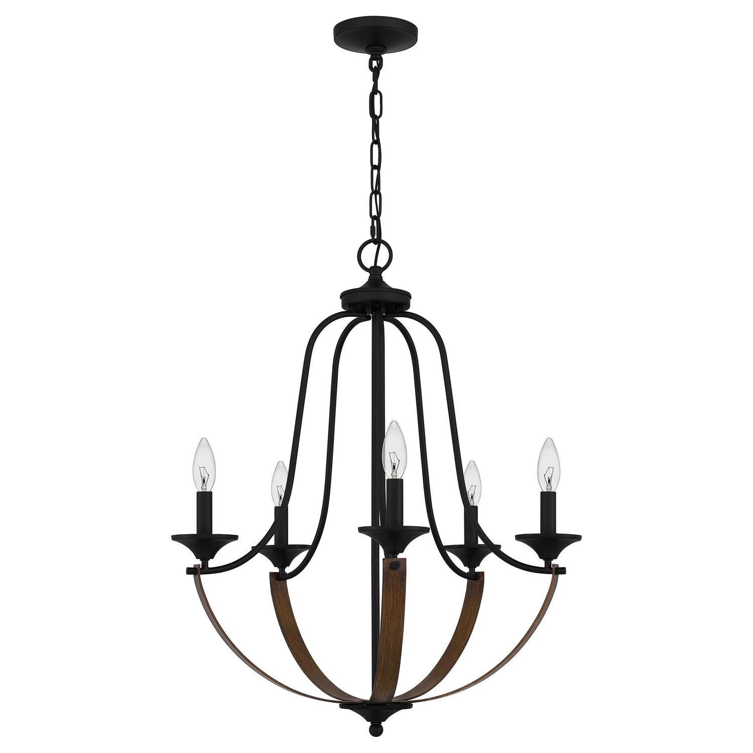 Ashley Harbour Jadewood 5-Light Matte Black Chandelier