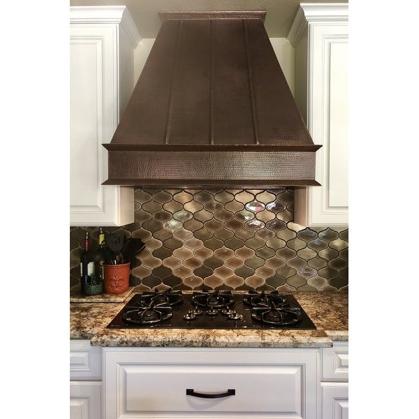 38 Inch 735 CFM Hammered Copper Wall Mounted Euro Range Hood with Slim Baffle Filters (HV-EURO38-C2036BPSB)