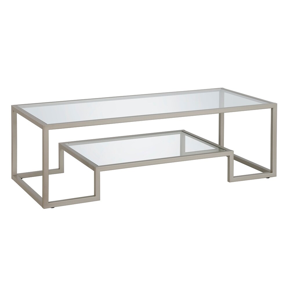 Artemis Contemporary Metal and Glass Coffee Table