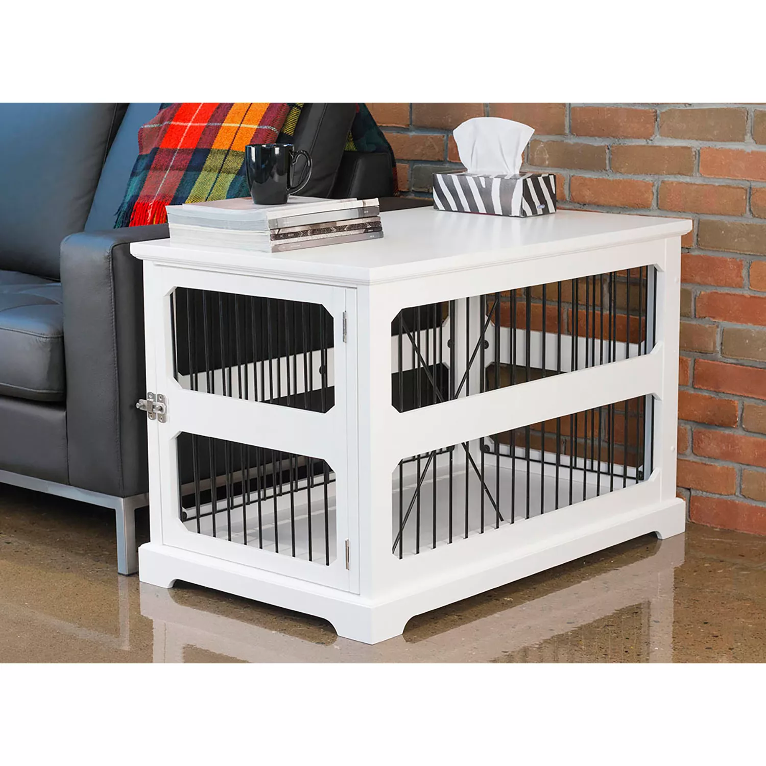 Zoovilla Medium Slide Aside Crate and End Table， White