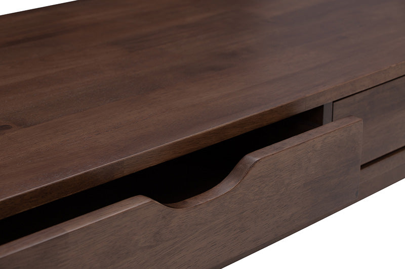 LAMAR Coffee Table with 2 Drawers 106cm - Walnut