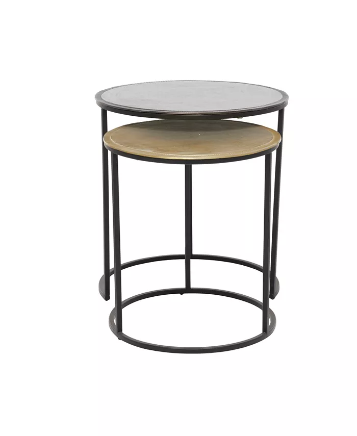 Rosemary Lane Aluminum Industrial Accent Table Set of 2