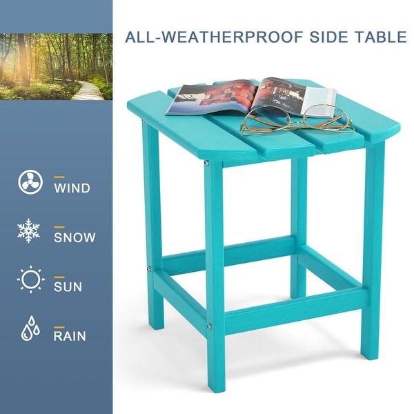 Patio Adirondack Side Table，Outdoor End Tables HDPE AllWeather Resistant