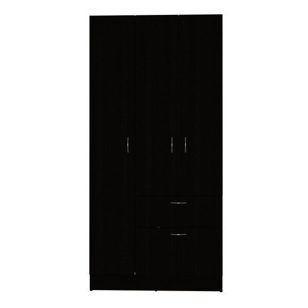 Ramblas 2-Cabinet Bedroom Armoire， with One Drawer and One Hidden Drawer for Shoes - - 33834924