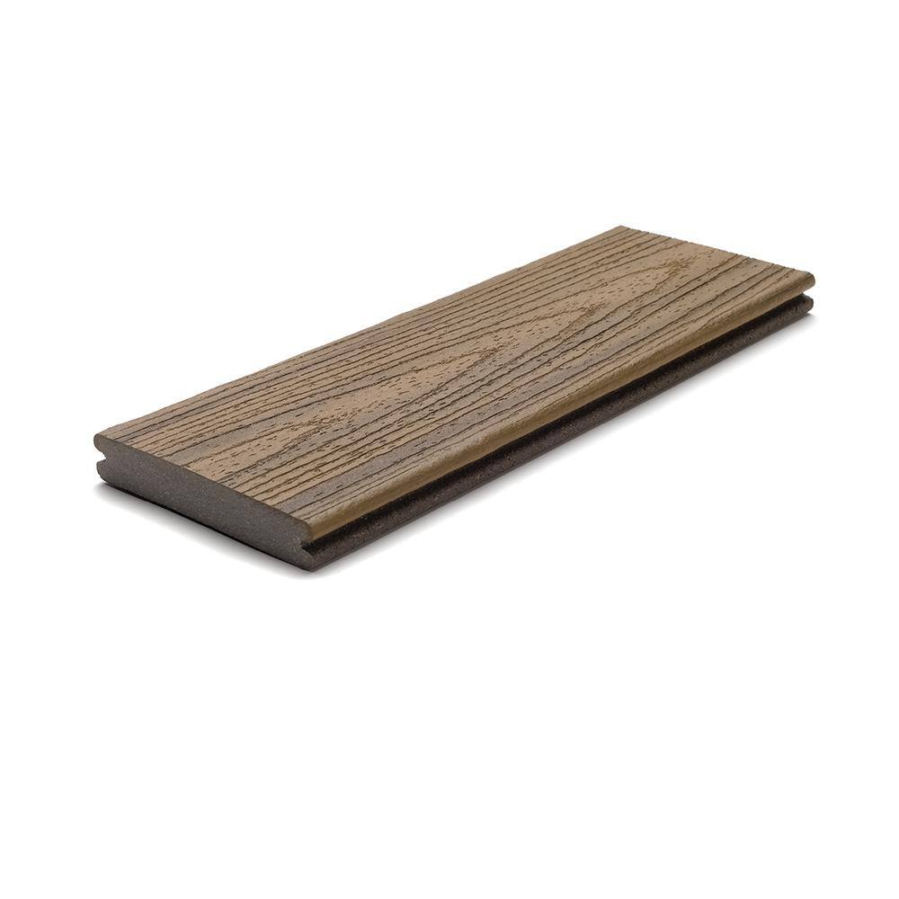 Trex Transcend 1 in. x 6 in. x 1 ft. Havana Gold Composite Deck Board Sample - Brown HGT90000