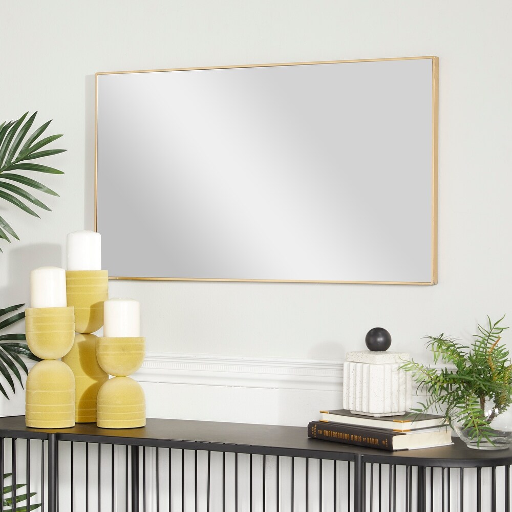 Contemporary Rectangular Wall Mirror   Multiple Finishes and Sizes