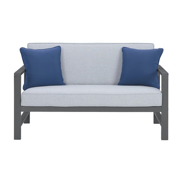 Signature Design by Ashley Fynnegan Gray Loveseat with Table，Set of 2