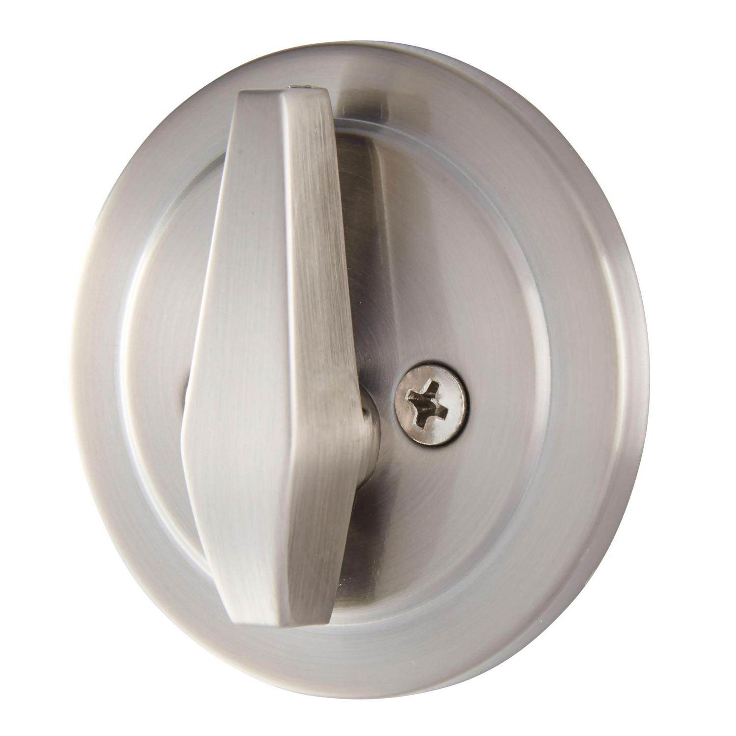 Brinks Keyed Entry Tulip Doorknob and Deadbolt Combo， Satin Nickel Finish， Twin Pack