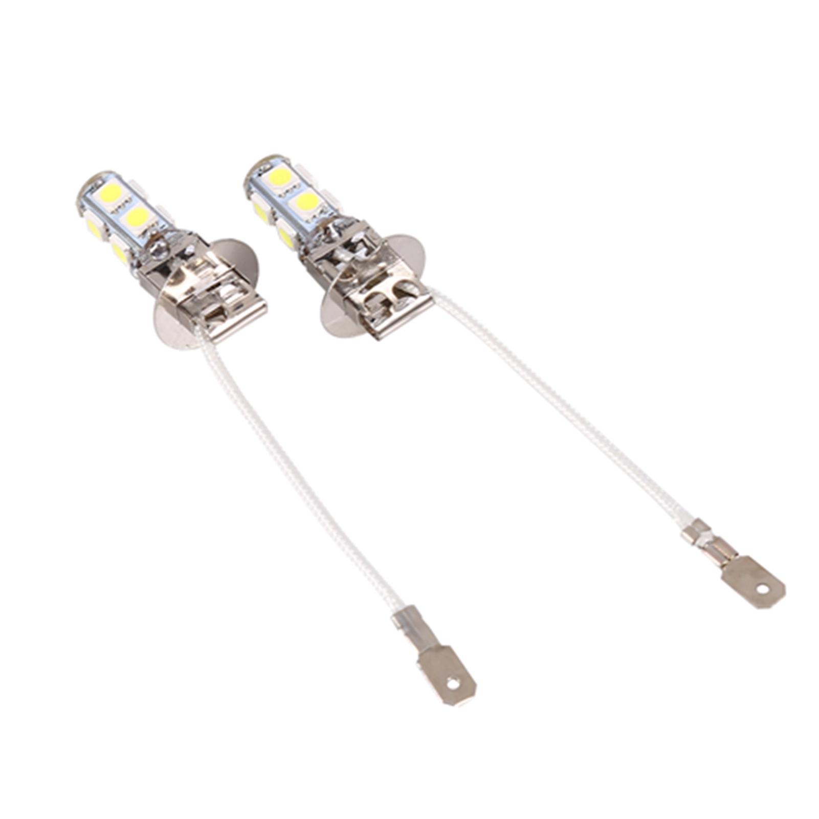 2x H3 5050 White 9 Smd Led Xenon Dc12v Auto Car Fog Light Lamp Led Bulbs 6500k