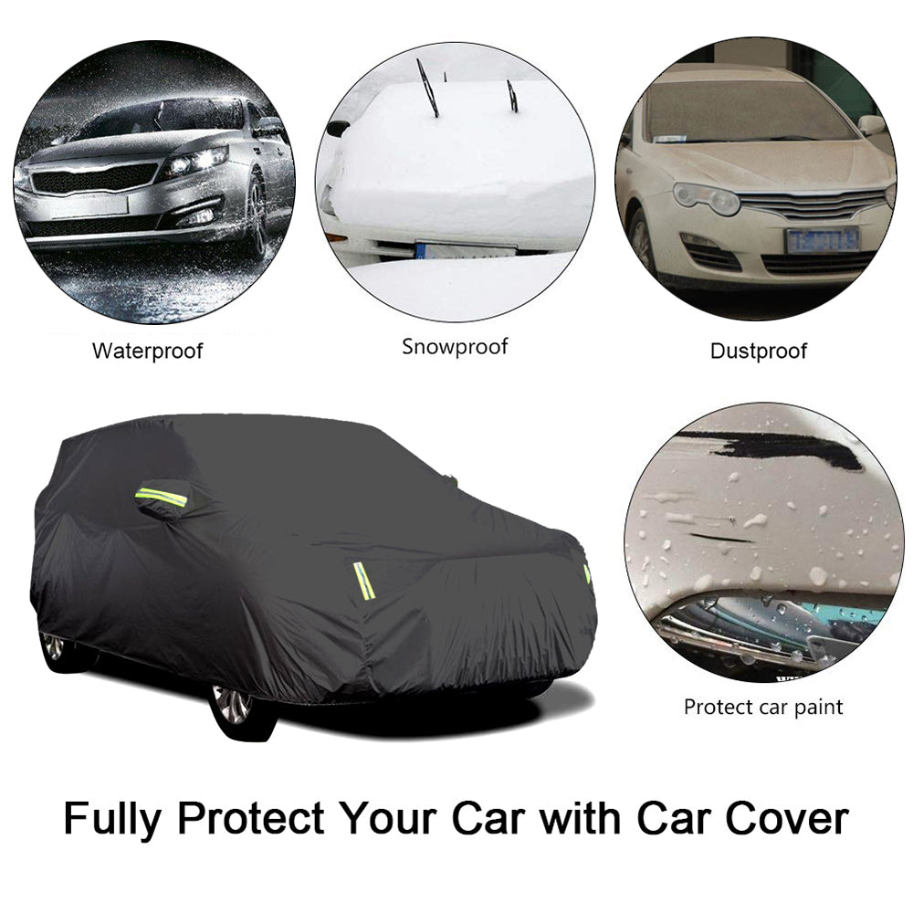 Car Cover Full Covers with Reflective Strip Sunscreen Protection DustproofandWaterproof Cover Scratch-Resistant for 4X4SUV Business Car