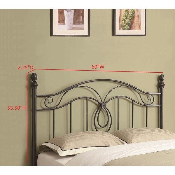 Coaster Furniture Evan Dark Grey Full/Queen Scroll Metal Headboard - - 12496153