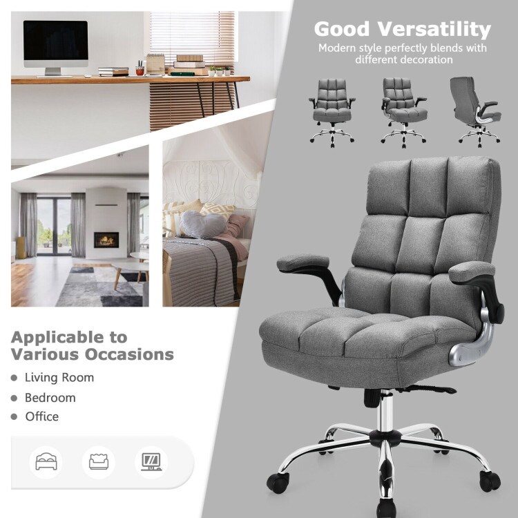 Adjustable Swivel Office Chair with High Back and Flip up Arm for Home and Office   30\