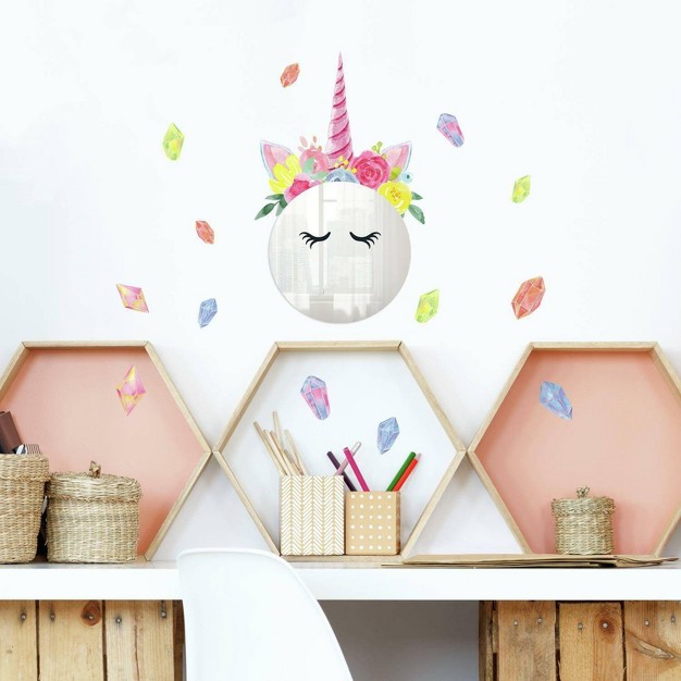 Floral Unicorn Mirror Wall Decal Roommates