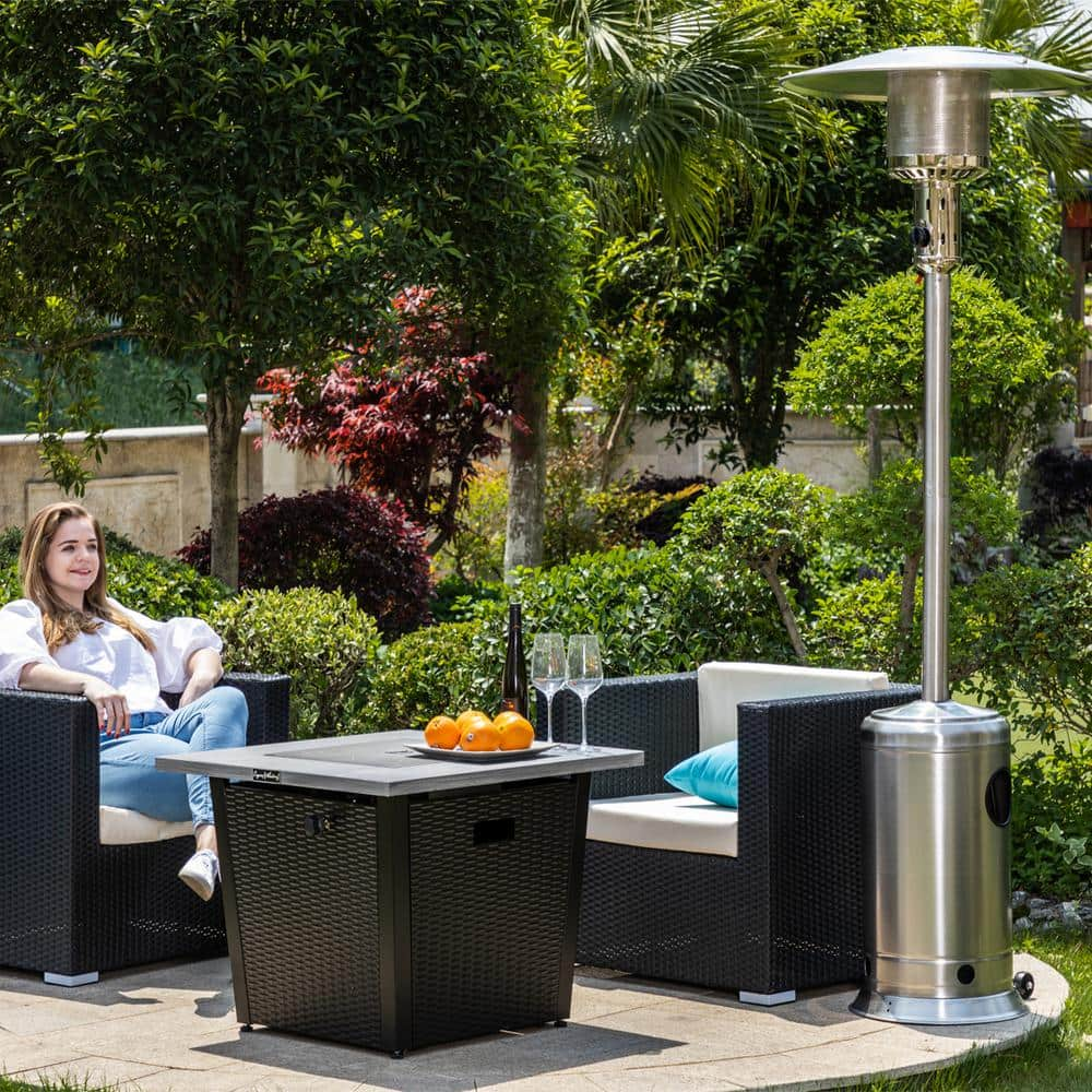 Legacy Heating 47,000 BTU Hammered Stainless Steel Propane Outdoor Flame Patio Heater CAPH-7-SS