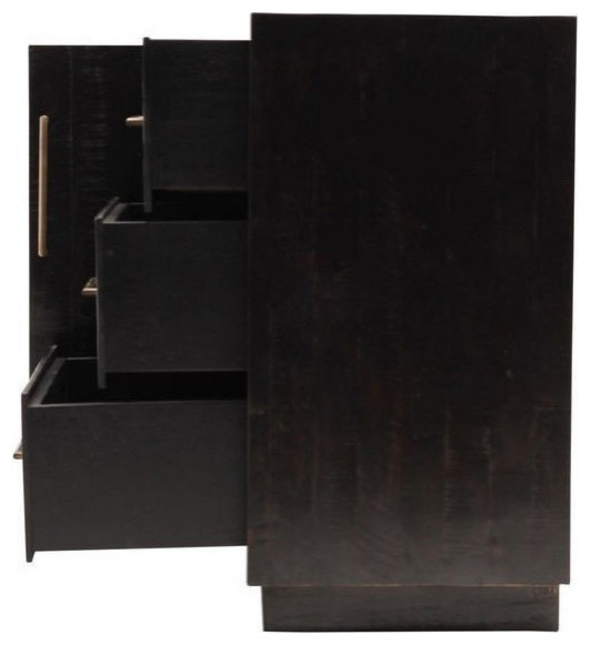 Calera Large Media Console  Burnished Black   Transitional   Media Cabinets   by Virgil Stanis Design  Houzz