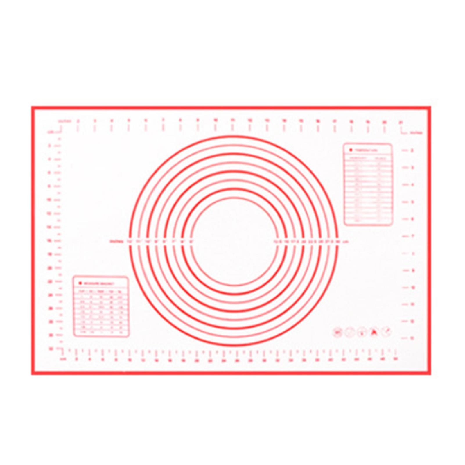 Red Type 2 Silicone Making Baking Mat Bbq Mat With Clear Scale Design Washable Rotatable For Home Kitchen Daily Use