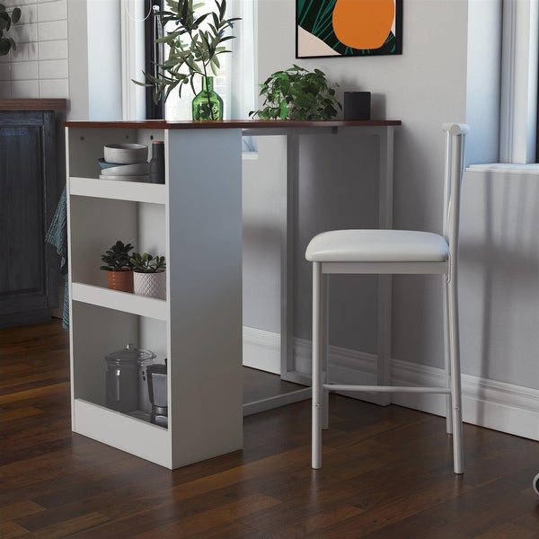 3-Piece Counter Height Dining Set with Storage