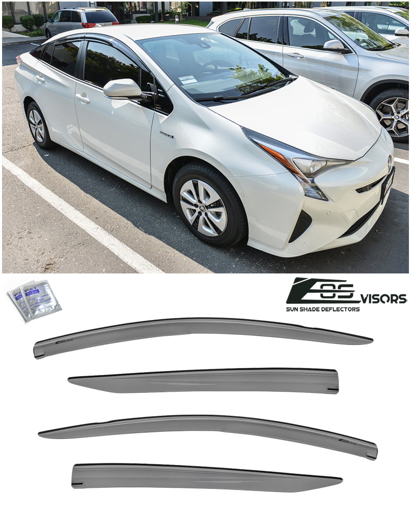 Extreme Online Store Replacement For 2016-2022 Toyota Prius and Prius Prime | EOS Visors JDM MUGEN Style SMOKE TINTED Side Vents Rain Guard Window Deflectors