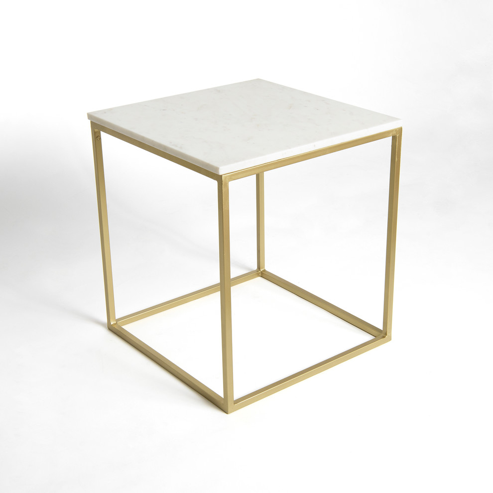 Marble Square Accent Table   Contemporary   Side Tables And End Tables   by Best Home Fashion  Houzz