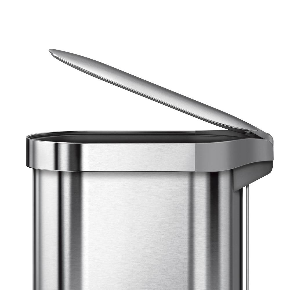 simplehuman 45-Liter Fingerprint-Proof Brushed Stainless Steel Slim Step-On Trash Can CW2044