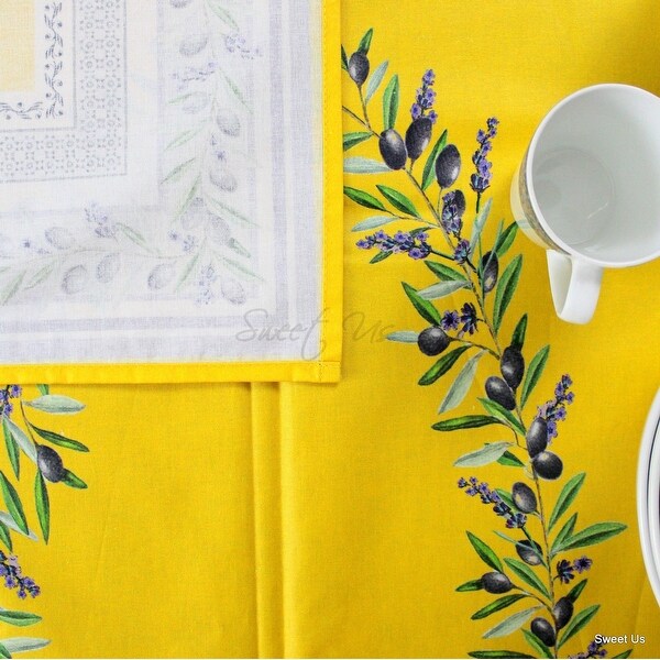 Wipeable Spill Resistant French Acrylic Coat Lavender Tablecloth - 60 x 116 in