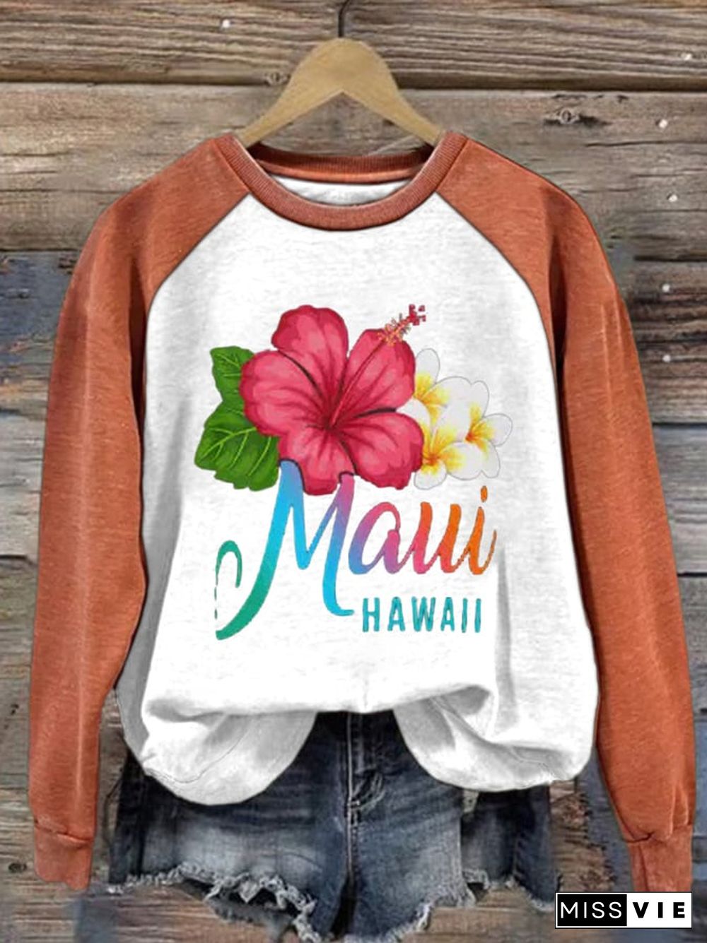 Women's Maui Strong Print Crew Neck Sweatshirt