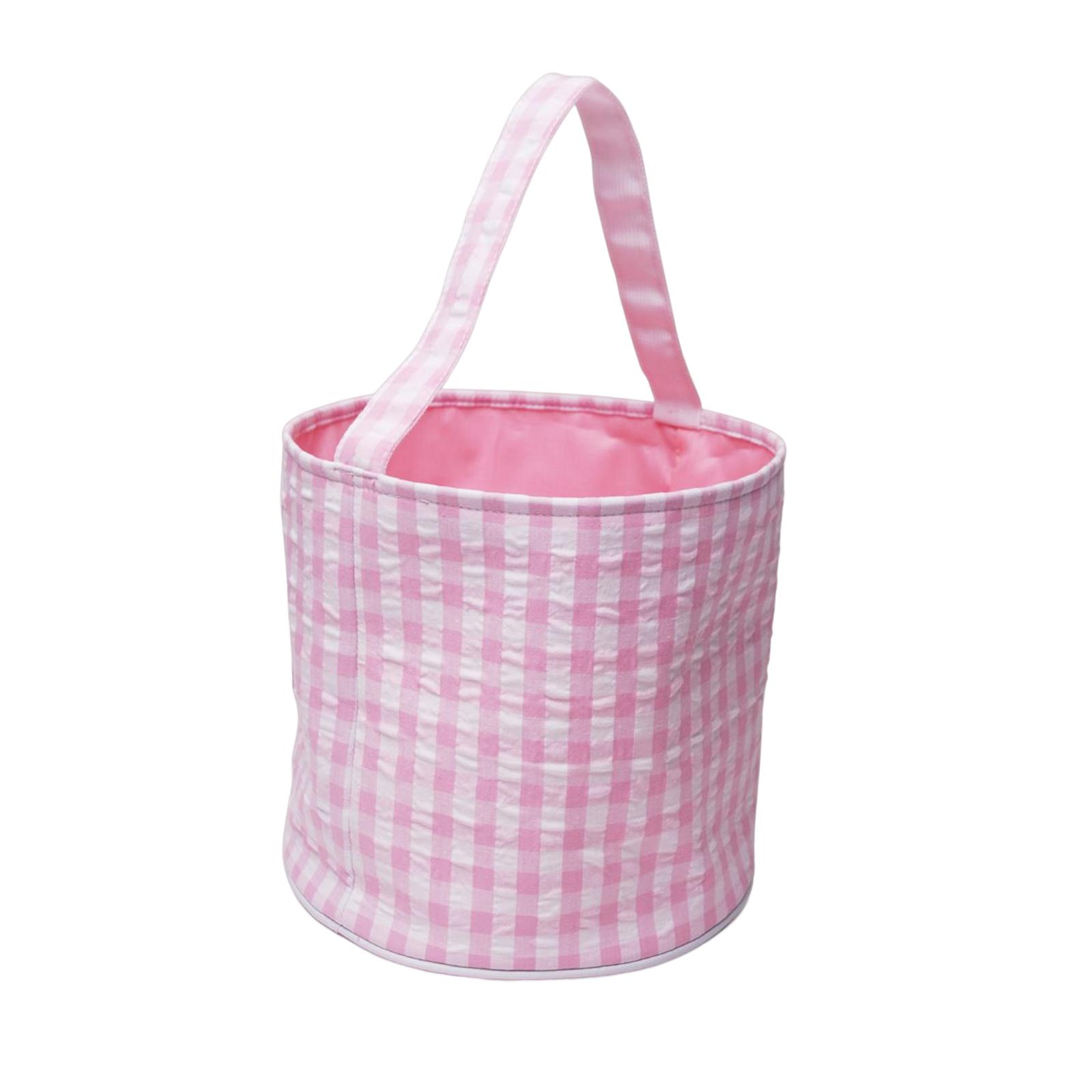 Easter Bag Storage Tote Bag Collapsible Kids Eggs Bucket Reusable Handbag Grocery Bags Large for Party Supplies， Kids Eggs ， Gifts Toy Pink