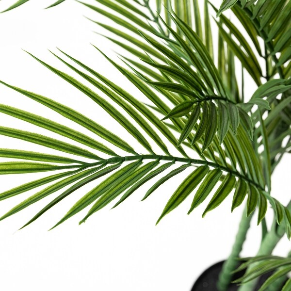 Glitzhome 60H Real Touch Fronds Artificial Palm Tree With Black Pot