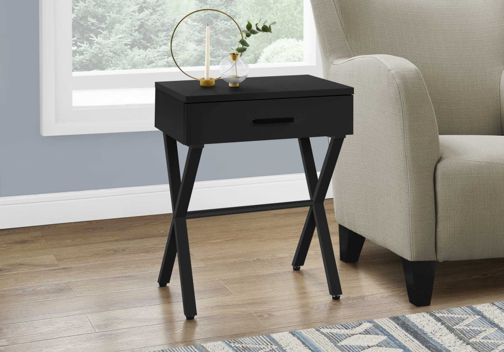 HomeRoots 18.25 quotX 12 quotX 22.25 quotBlack Metal Accent Table   Transitional   Side Tables And End Tables   by UStradeENT LLC  Houzz