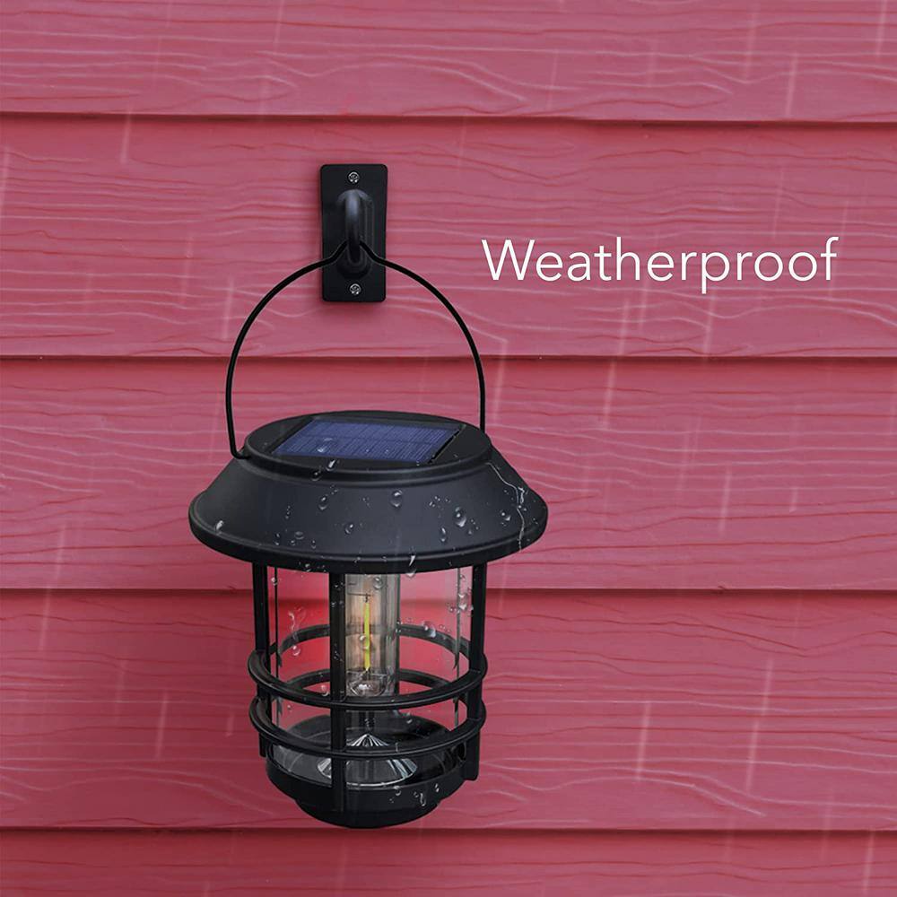 DARTWOOD Solar Wall Lanterns - Outdoor Mounted Wall Lanterns for Your Yard Patio or Walkway (2 Pack Black) SolarWallLantern2pUS