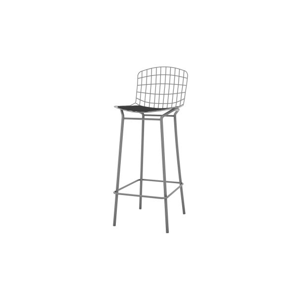 Madeline Barstool， Set of 3 in Charcoal Grey and Black