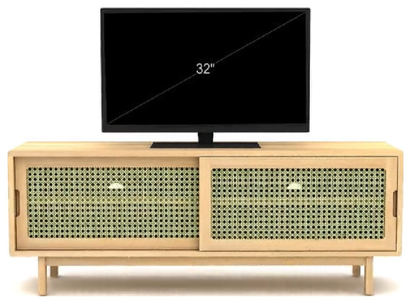 Elm Canework TV Unit  Tikamoon Luis   Tropical   Entertainment Centers And Tv Stands   by Oroa   Distinctive Furniture  Houzz