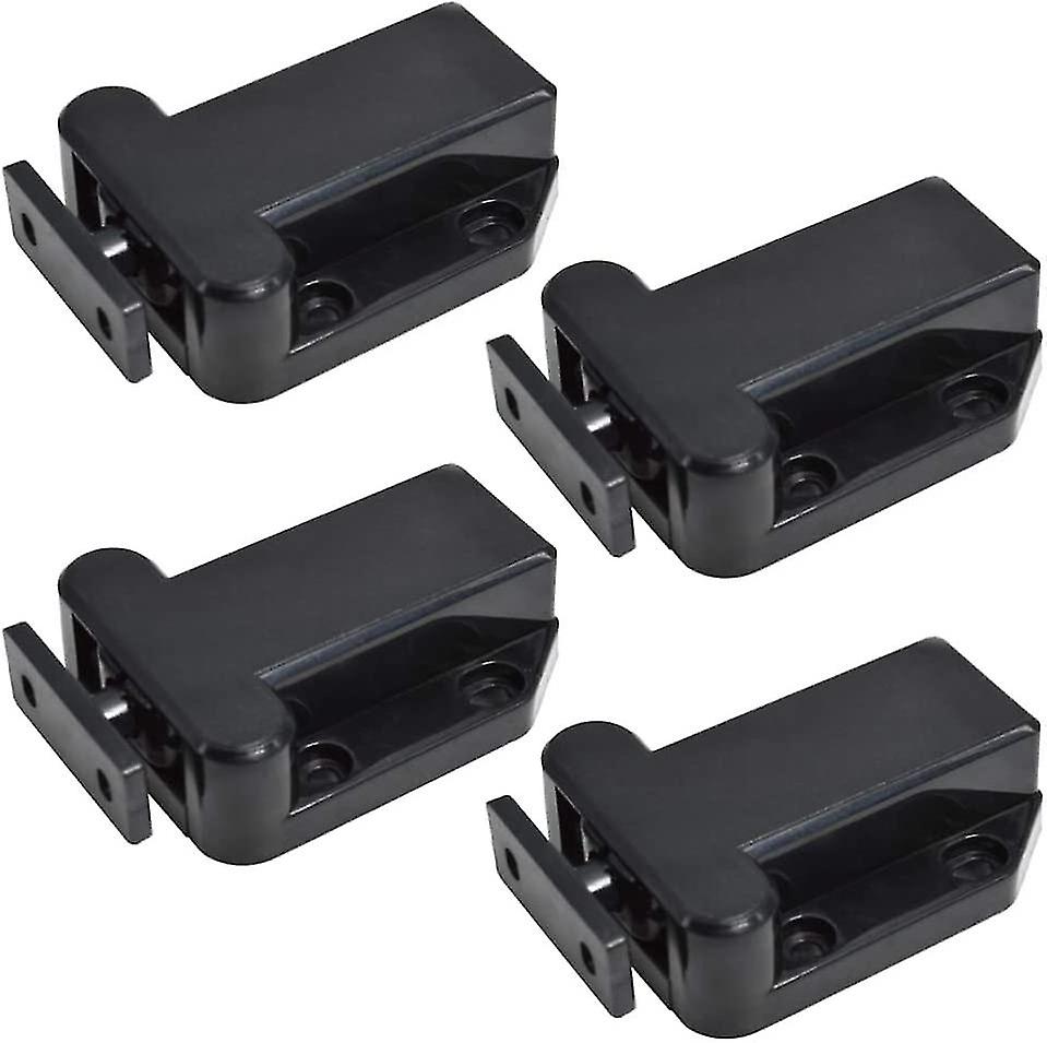 4 Pcs Closet Door Closer Closet Latches Closet Clasps Cabinet Catches Furniture Cabinet Lock (black)