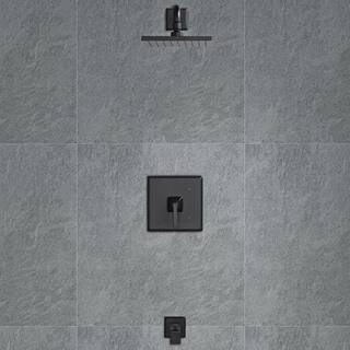 Ultra Faucets Lotto Single Handle 1-Spray Tub and Shower Faucet 1.8 GPM with Pressure Balance in. Matte Black (Valve Included) UF78407R