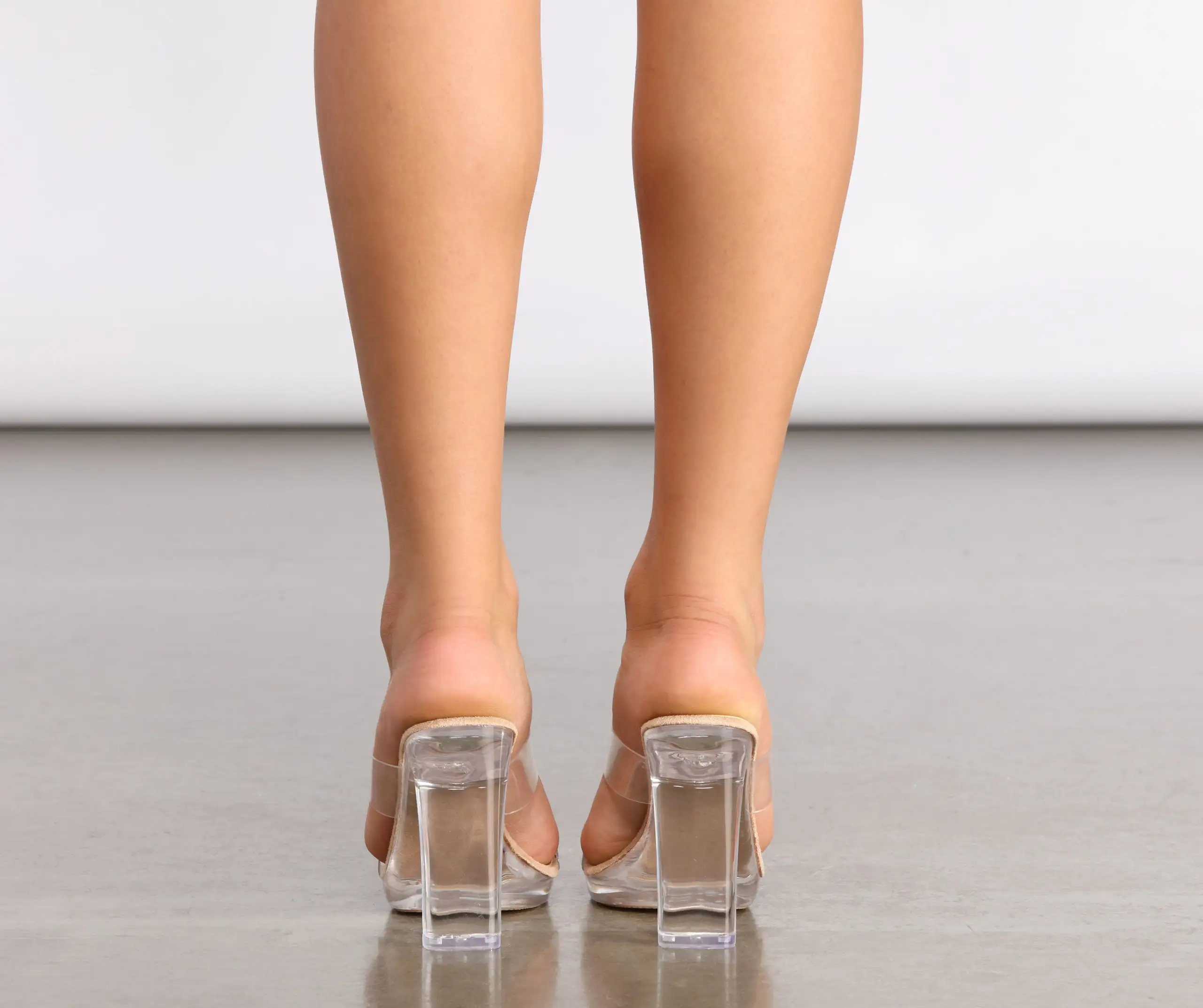 Double Band Clear PVC Heels