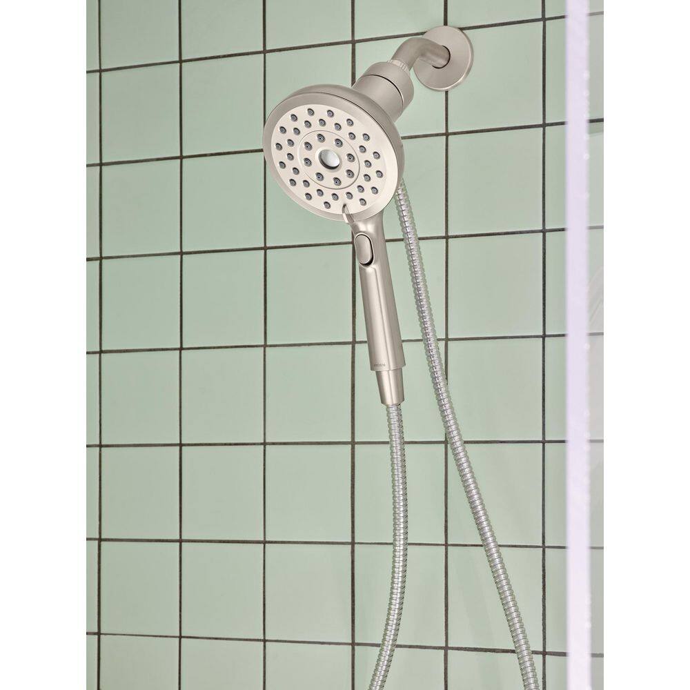 MOEN Verso Magnetix 8-Spray Patterns with 1.75 GPM 5 in. Wall Mount Handheld Shower Head Infiniti Dial in Brushed Nickel 220H2EPSRN